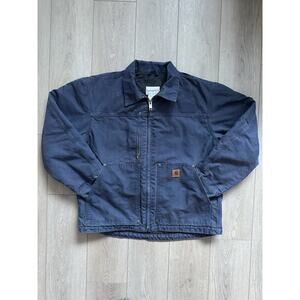 Vintage Carhartt quilted line workwear zip up jacket navy blue size L men’s